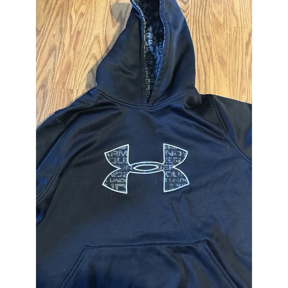 Under Armour Boys Hoodie Size YLG large black UA logo